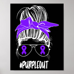 Póster Moño Desordenado Morado Epilepsia Luchadora Concie