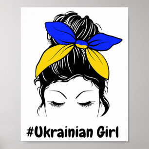 Póster Moño Desordenado Ucrania Chica Ucraniana #Chica uc