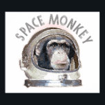 Póster Mono espacial<br><div class="desc">Mono en casco espacial. arte pop en pintura al óleo.</div>