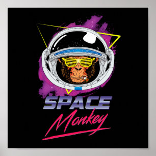 Póster Mono espacial 80