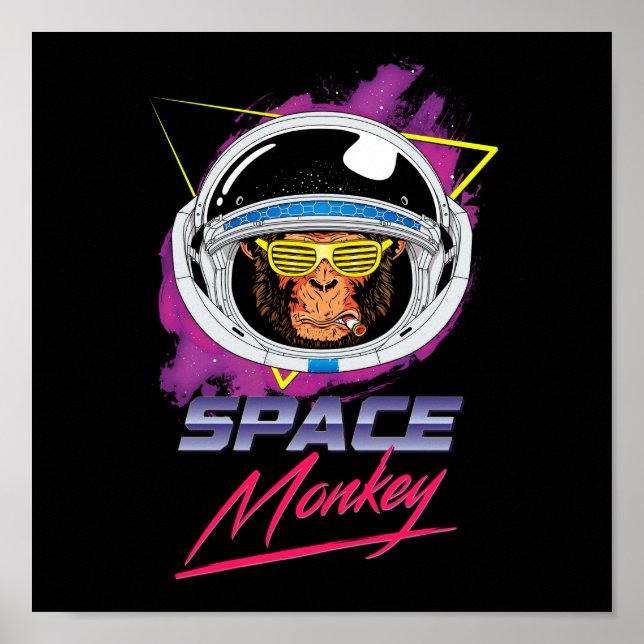 Póster Mono espacial 80 (Frente)