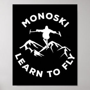 Póster Mono esquí aprende a volar para esquí adaptativo d