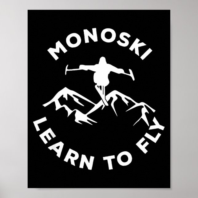 Póster Mono esquí aprende a volar para esquí adaptativo d (Frente)