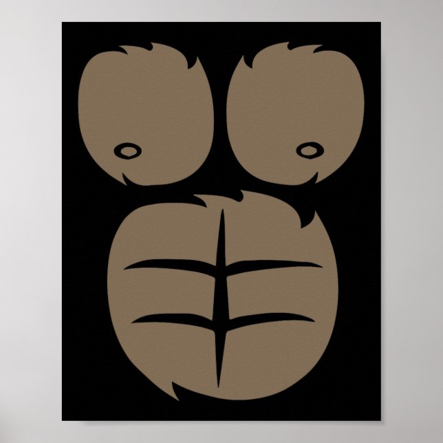 Póster Mono Gorila Costume Tee Animal Belly Fancy Dres (Frente)