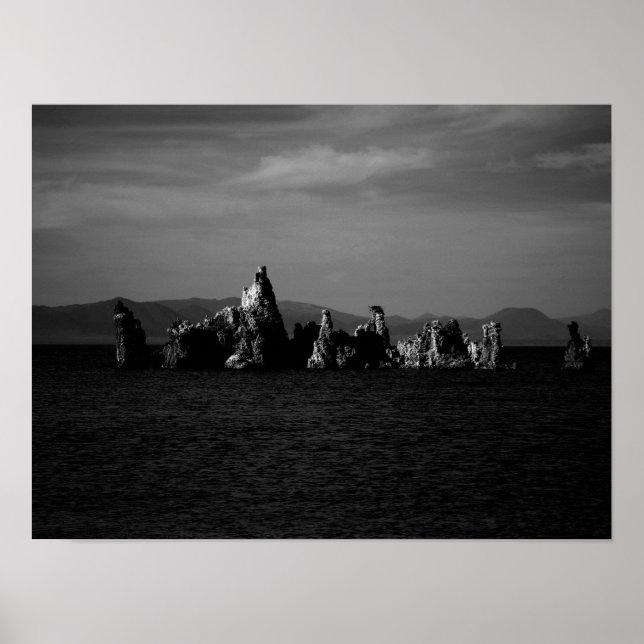 Póster Mono Lake California - Blanco y negro (Frente)