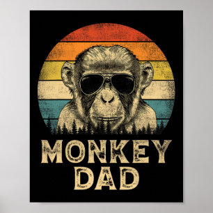 Póster Mono Papá Noel ama el Día del Padre