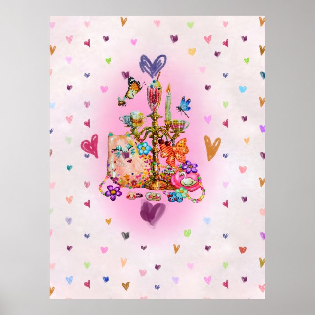 Póster Mono Pastel Adorable (Frente)