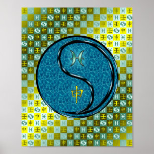 Póster Mono Pisces y Agua