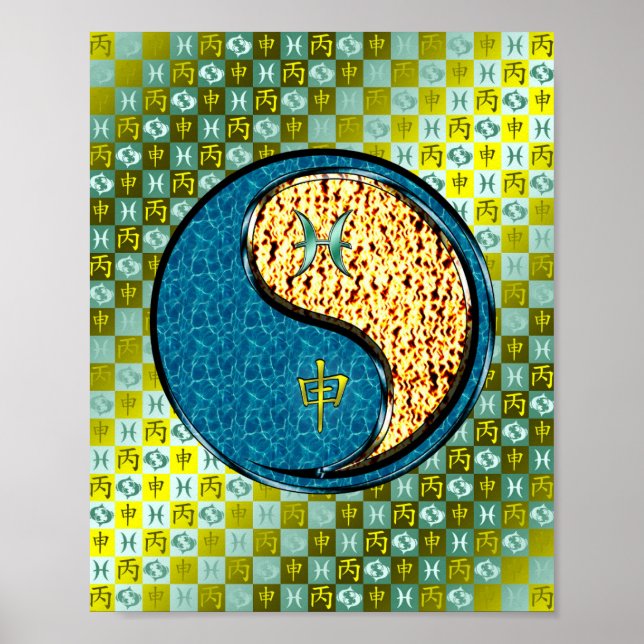 Póster Mono Pisces y Fire (Frente)