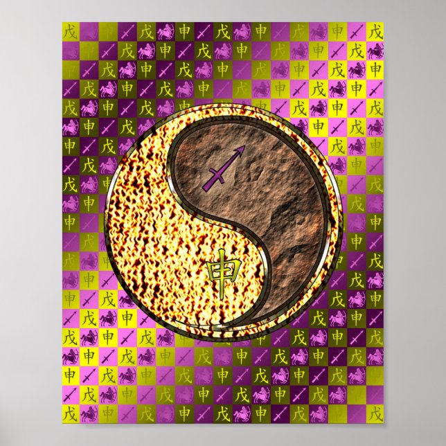 Póster Mono Sagittarius y Tierra (Frente)