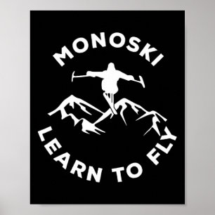 Póster Mono Ski Aprende a Volar Paraski Deportes Adaptati