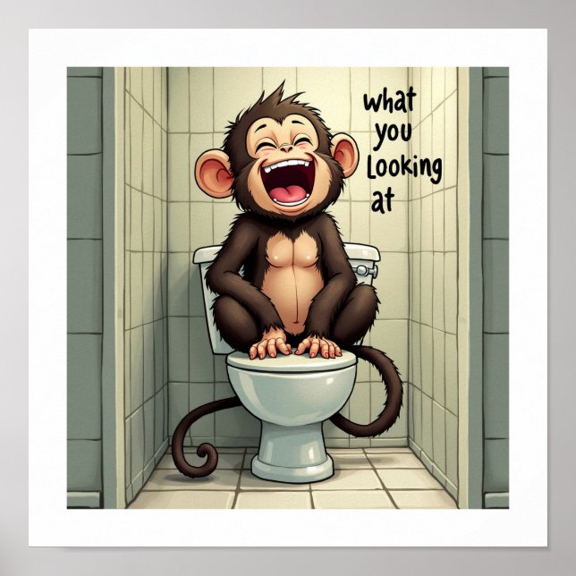 Póster Mono sonriente (Frente)