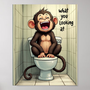 Póster Mono sonriente