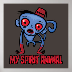 Póster Mono Zombie Es Mi Animal Espiritual