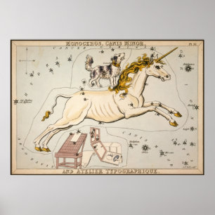 Póster Monoceros Canis Menor y Atelier Typographique