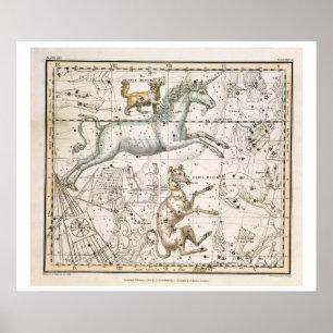Póster Monoceros, de 'A Celestial Atlas', pub en 1822