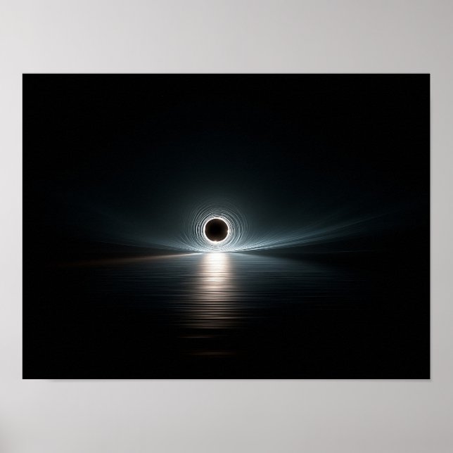 Póster Monochrome Illustration of Solitary Man on Bench w (Frente)