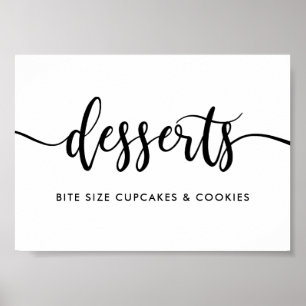 Póster Monochrome Modern Typography Desserts Food Sign