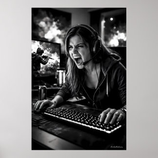 Póster Monochrome Stress Burst Gamer Room Poster