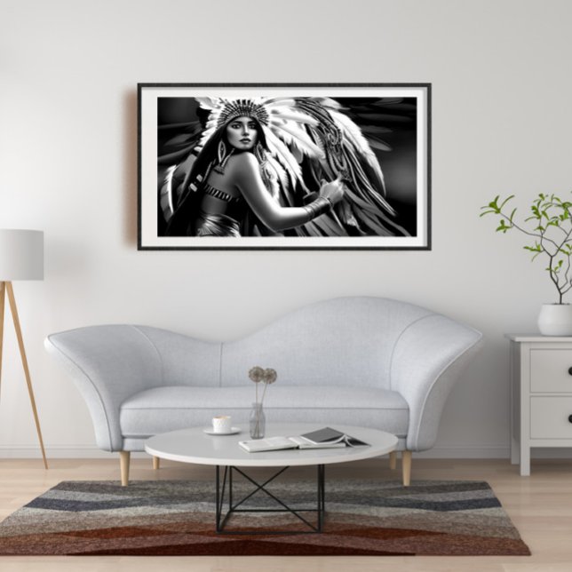 Póster Monocroma de mujer india blanca y negra (Subido por el creador)