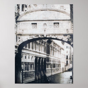 Póster Monocromo góndola de Venecia