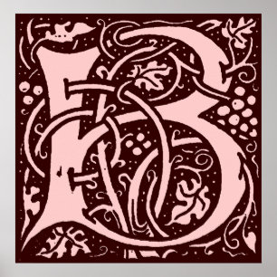 Póster Monogram Letter B