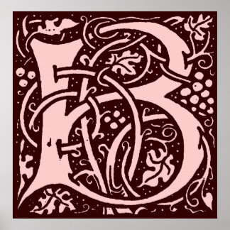 Póster Monogram Letter B