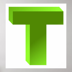 Póster Monogram Letter T