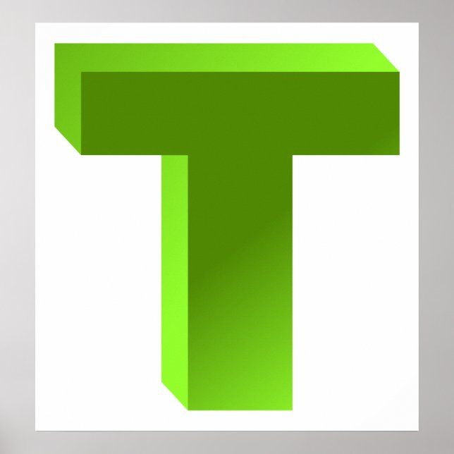 Póster Monogram Letter T (Frente)