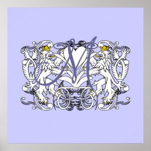 Póster Monograma Boda Vow Heart