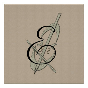 Poster Monograma Cello Fan de Música Personalizada