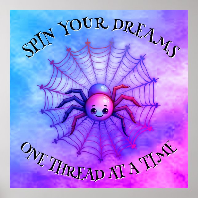 Póster Monograma de cita Inspiradora de araña corta sobre (Frente)