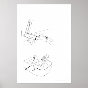 Póster Monograma de los juegos de la construcción Dibujo