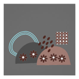 Póster Monograma de Moda moderna redondeado negro