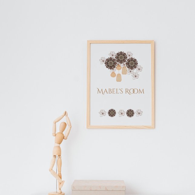 Póster Monograma del Chica Floral de Boho personalizado (Subido por el creador)