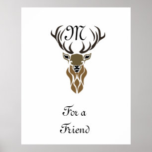 Póster Monograma del estadio rojo tribal