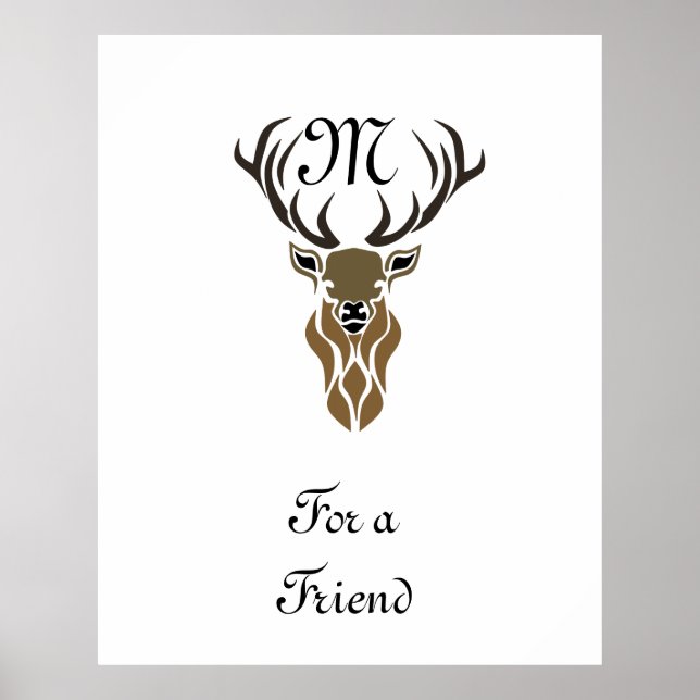 Póster Monograma del estadio rojo tribal (Frente)