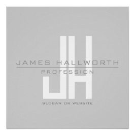 Póster Monograma empresarial moderno | Gris