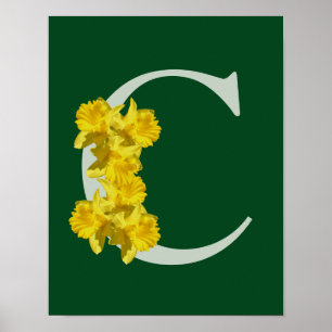 Póster Monograma inicial C Poster Daffodil