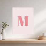Póster Monograma inicial moderno<br><div class="desc">Carta Monograma inicial moderno. Diseño de diseño,  estampado de arte en pared monogramado personalizado.</div>