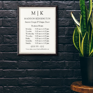 Póster Monograma minimalista o Agregar logotipo comercial