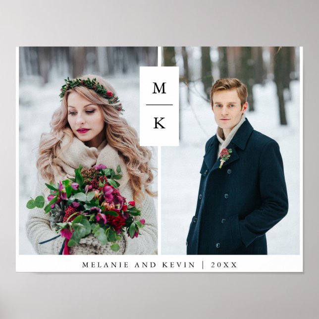 Póster Monograma moderno | Dos cuadros fotográficos (Frente)