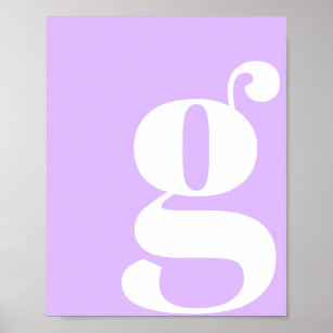 Póster Monograma moderno Letra inicial Pastel Lavender