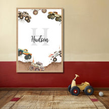 Monograma personalizable Monstruo Poster Camión