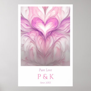 Póster Monograma personalizado "amor puro" para pareja