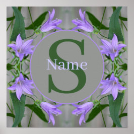 Póster Monograma personalizado con tu inicial nombre flor