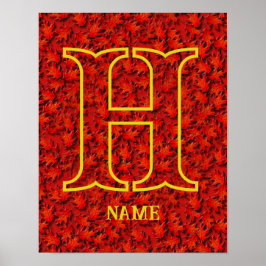 Póster Monograma personalizado con tu nombre y letra inic