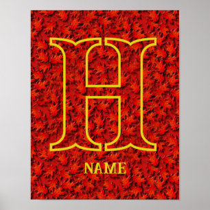 Póster Monograma personalizado con tu nombre y letra inic