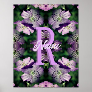 Póster Monograma Personalizado Con Tu Nombre Y Letra Inic