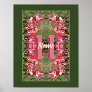 Póster Monograma Personalizado Con Tu Nombre Y Letra Inic